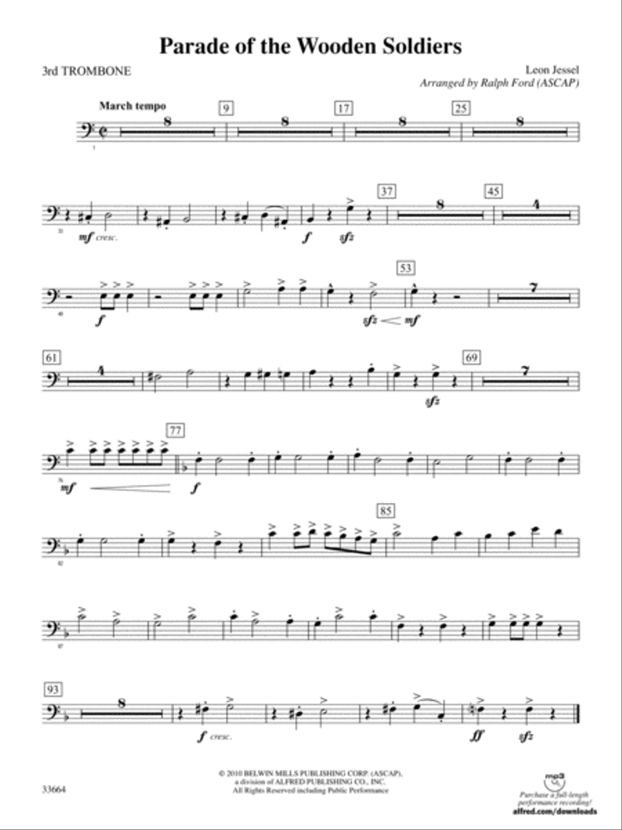 Parade of the Wooden Soldiers: 3rd Trombone Full Orchestra scores gallery preview page 1