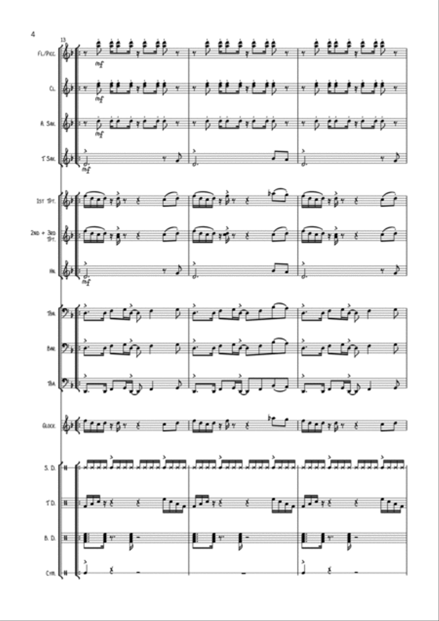 Sax-A-Boom Marching Band scores gallery preview page 4