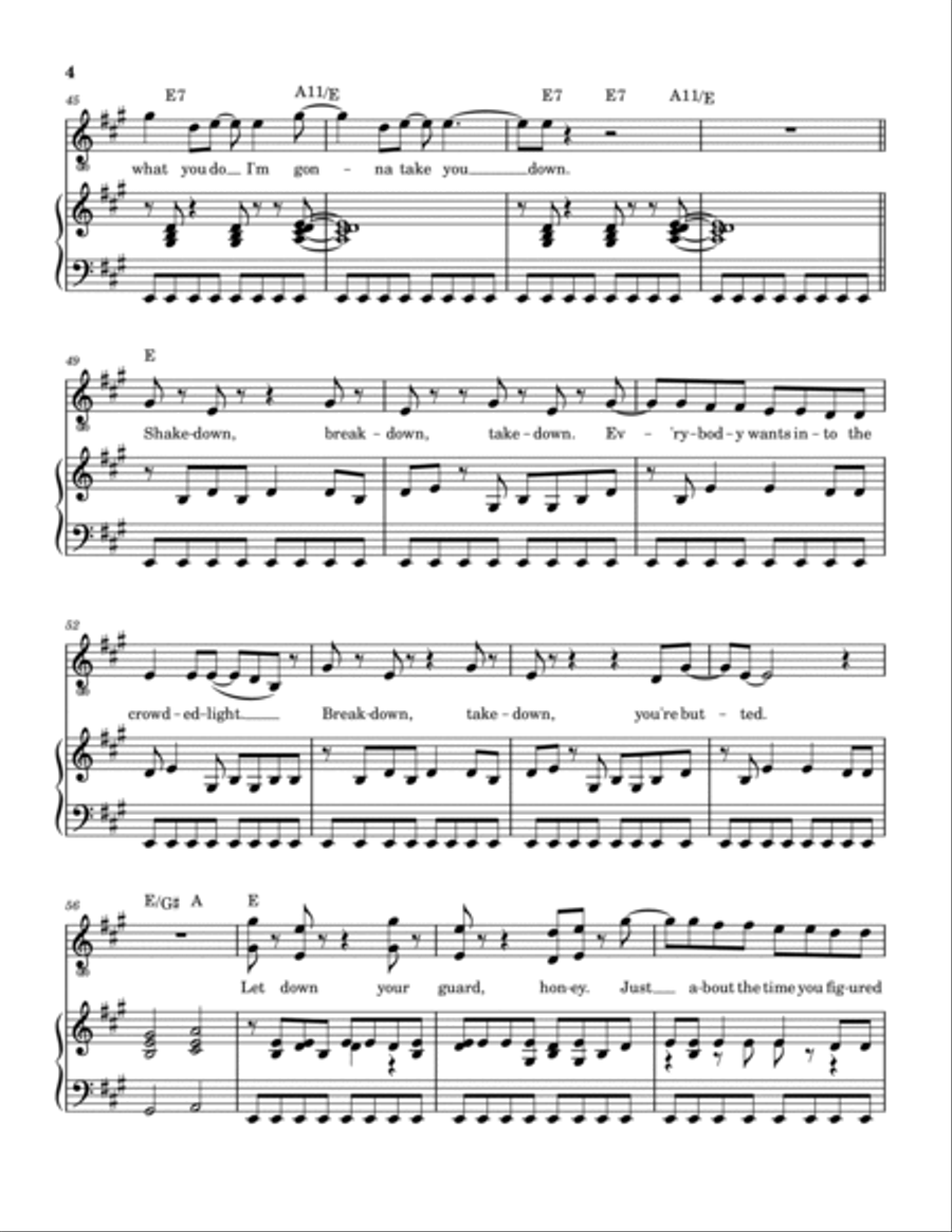 Shakedown Shakedown Piano, Vocal, Guitar scores gallery preview page 5