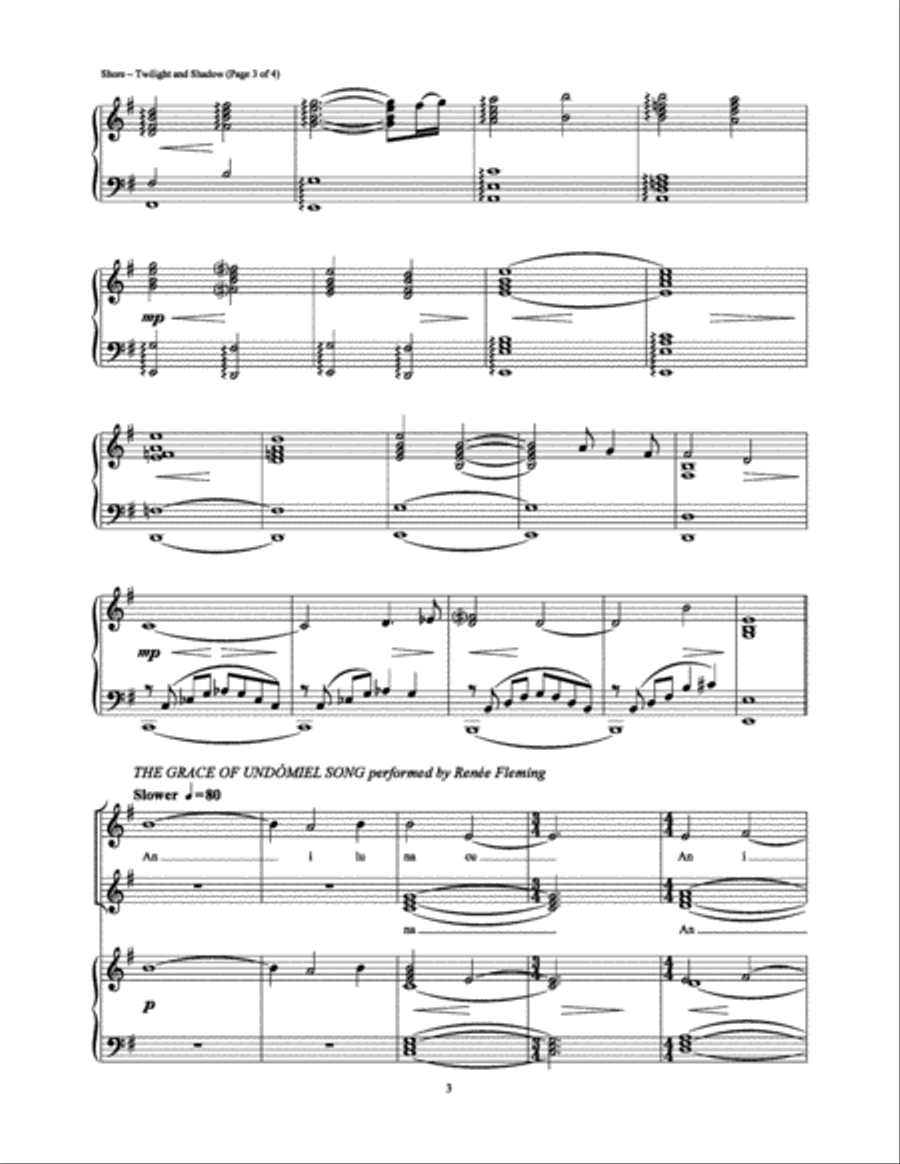 Twilight and Shadow Piano, Vocal, Guitar scores gallery preview page 3