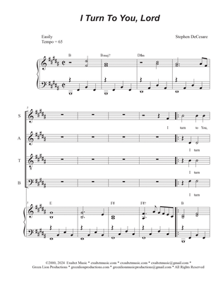 I Turn To You, Lord (SATB)