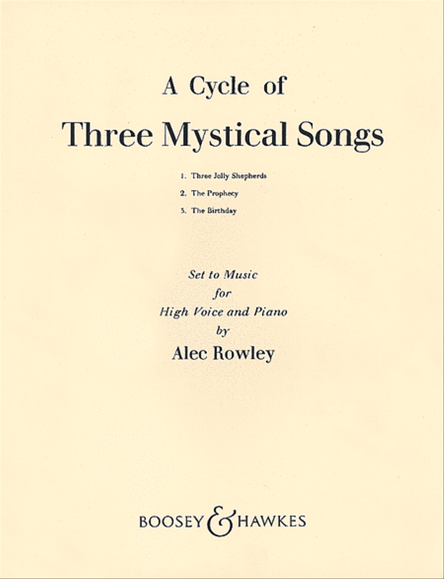 A Cycle of Three Mystical Songs by Alec Rowley High Voice - Sheet Music