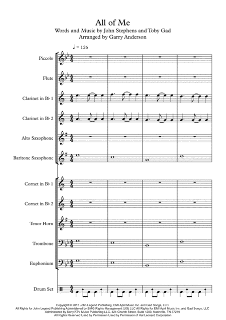 All Of Me All Of Me Large Ensemble scores gallery preview page 1