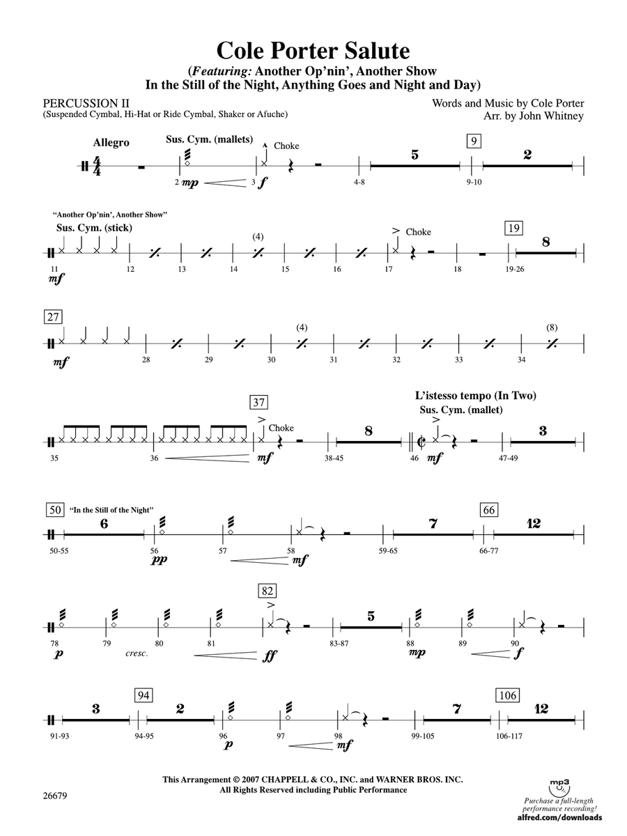 Cole Porter Salute: 2nd Percussion
