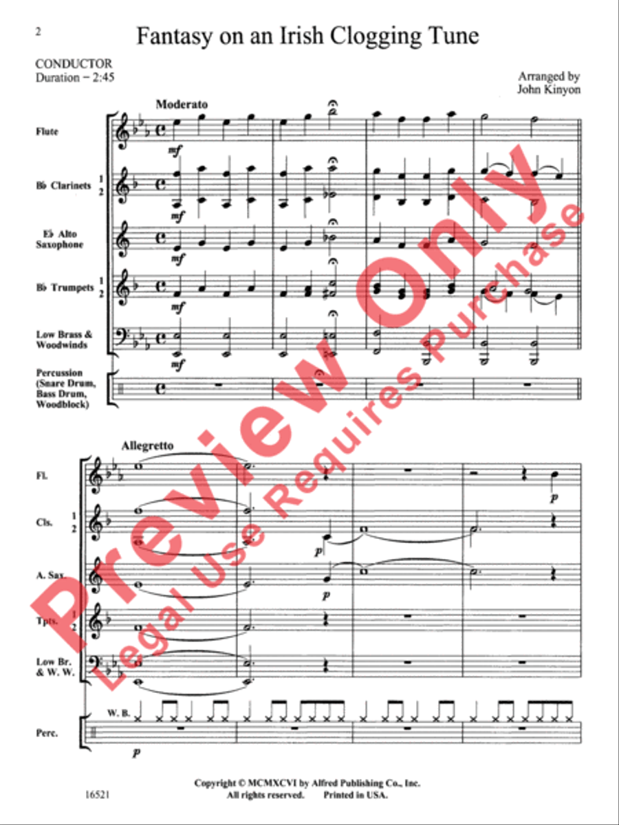 Fantasy on an Irish Clogging Tune Concert Band scores gallery preview page 3
