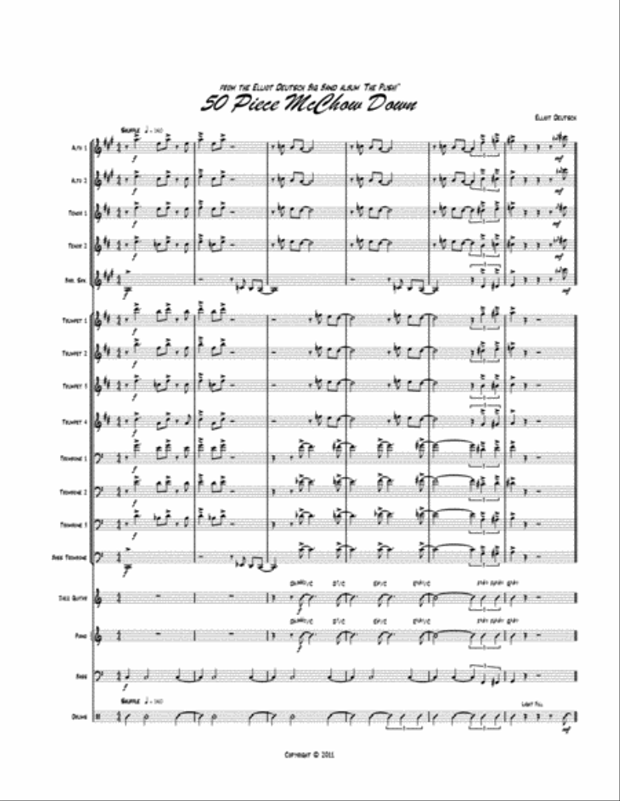 50 Piece McChow Down Jazz Ensemble scores gallery preview page 1