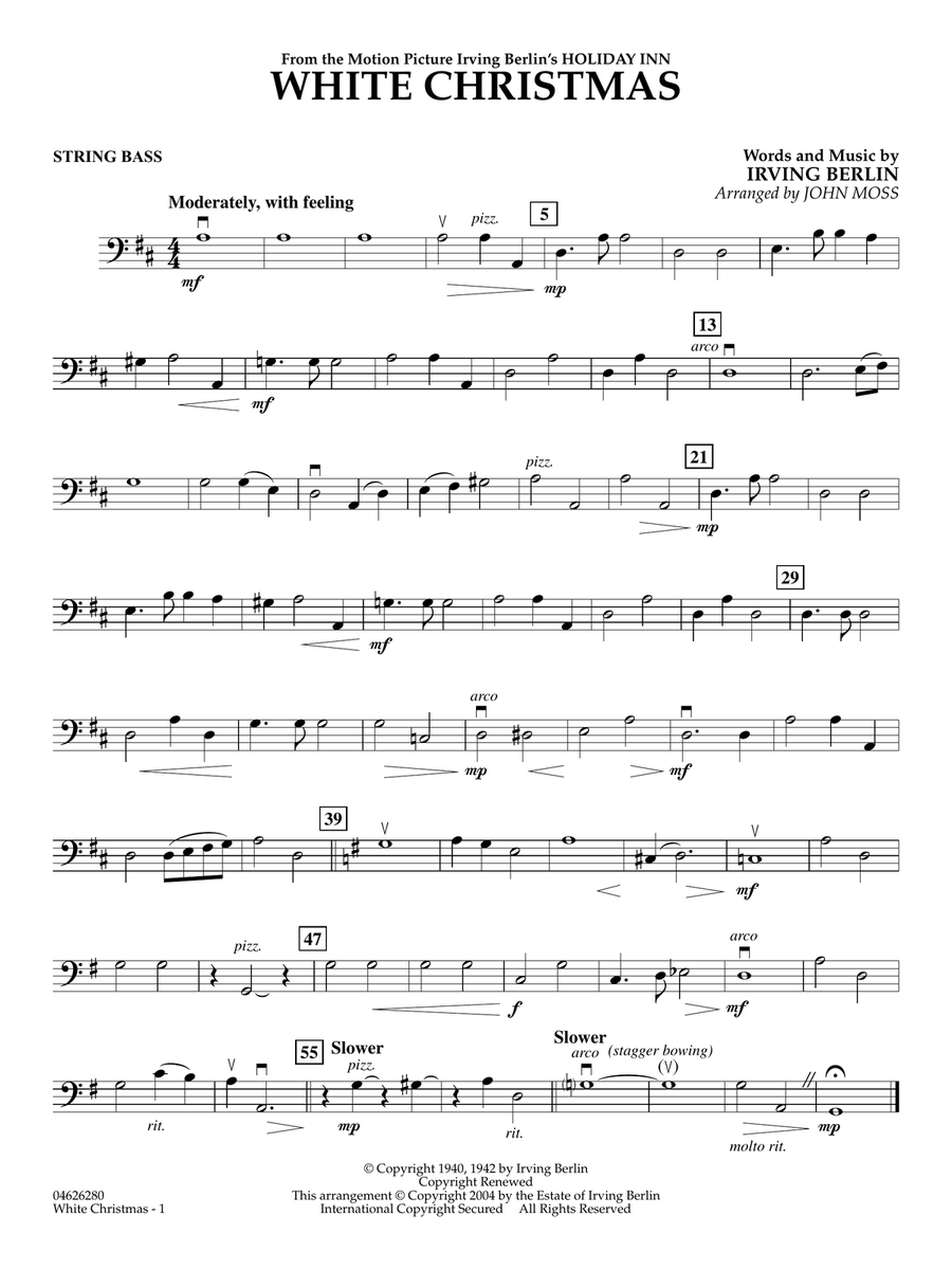 White Christmas (from Holiday Inn) (arr. John Moss) - String Bass String Orchestra scores gallery preview page 1