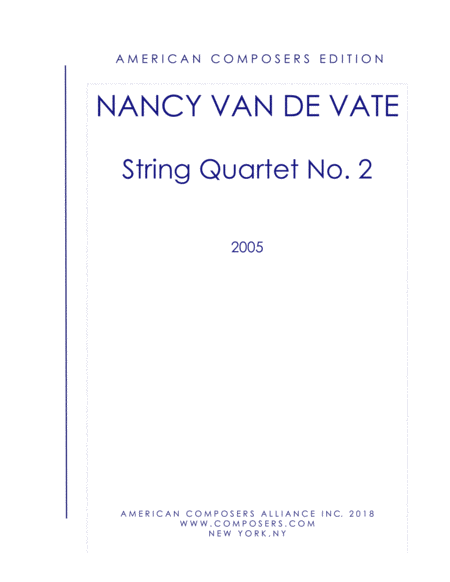 [Van de Vate] String Quartet No. 2