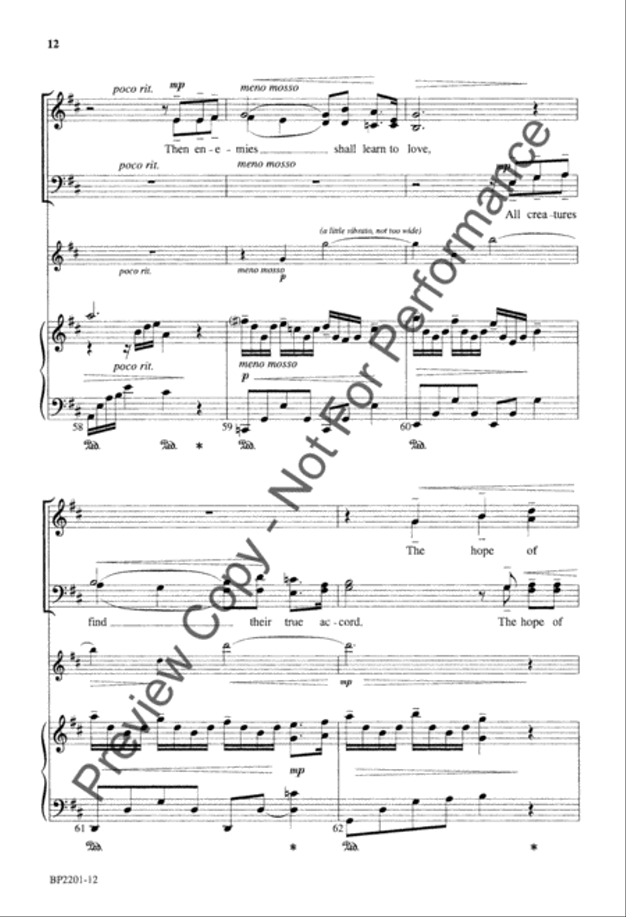O Day of Peace That Dimly Shines 4-Part scores gallery preview page 13