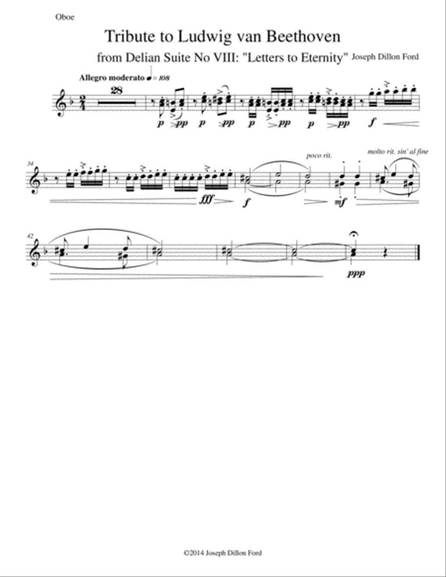 Tribute to Ludwig van Beethoven for chamber orchestra