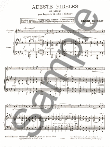 Adeste Fideles Op.83 (trumpet & Piano)