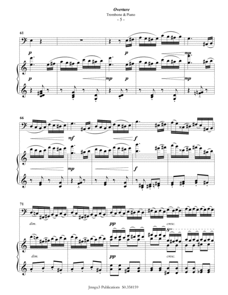 Tchaikovsky: Overture from Nutcracker Suite for Trombone & Piano image number null
