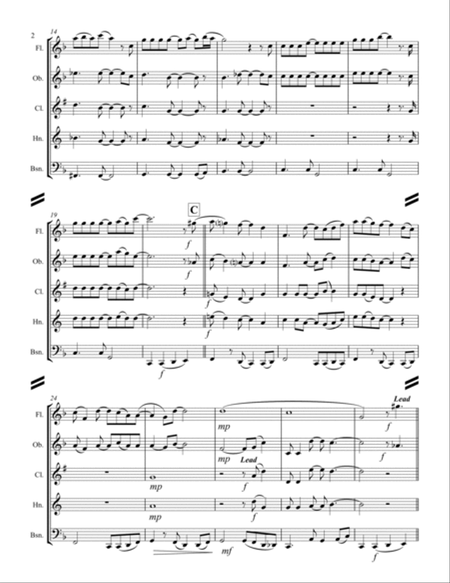 Friends In Low Places Woodwind Quintet scores gallery preview page 3