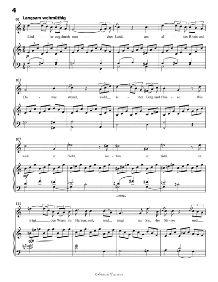 Der Liedler, by Schubert, Op.38(D.209), in c sharp minor Voice scores gallery preview page 6