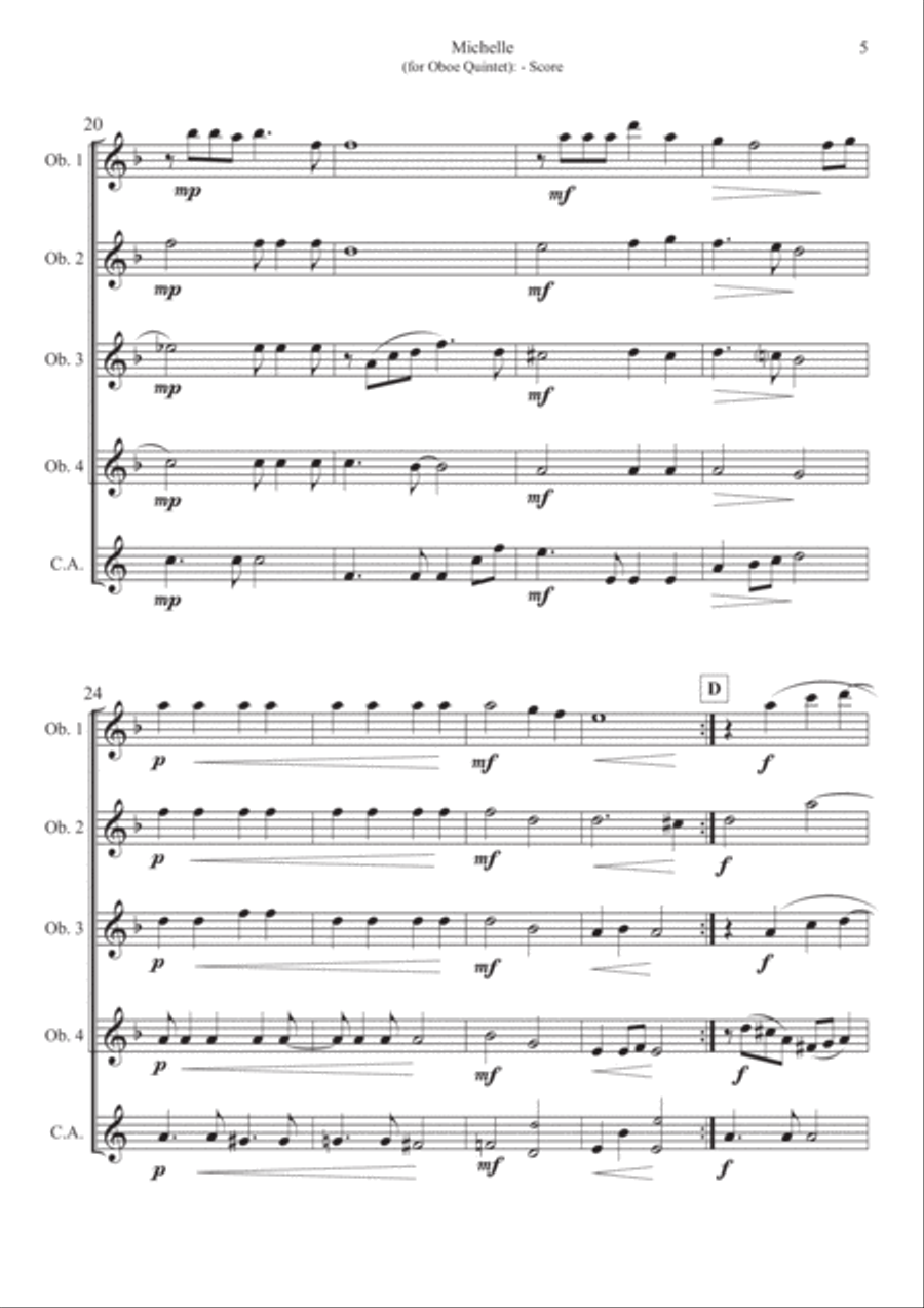 Michelle Michelle Small Ensemble scores gallery preview page 5