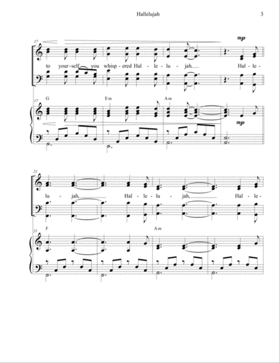 Hallelujah Hallelujah 4-Part scores gallery preview page 3