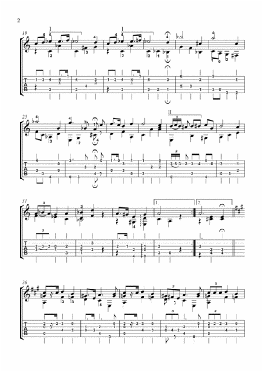 Chopin Mazurka 7-2 classical guitar image number null
