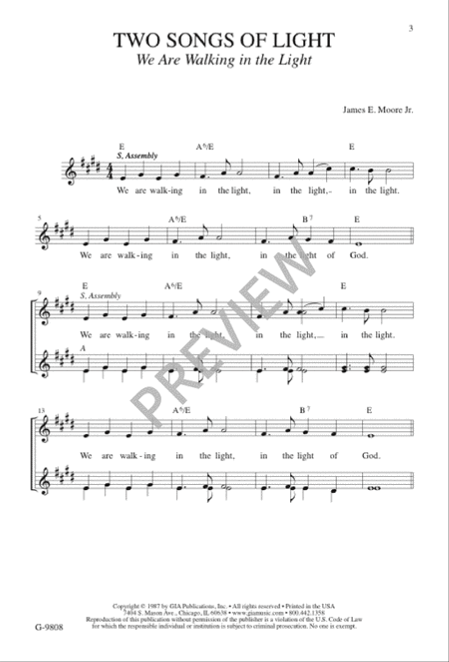 Two Songs of Light 4-Part scores gallery preview page 4