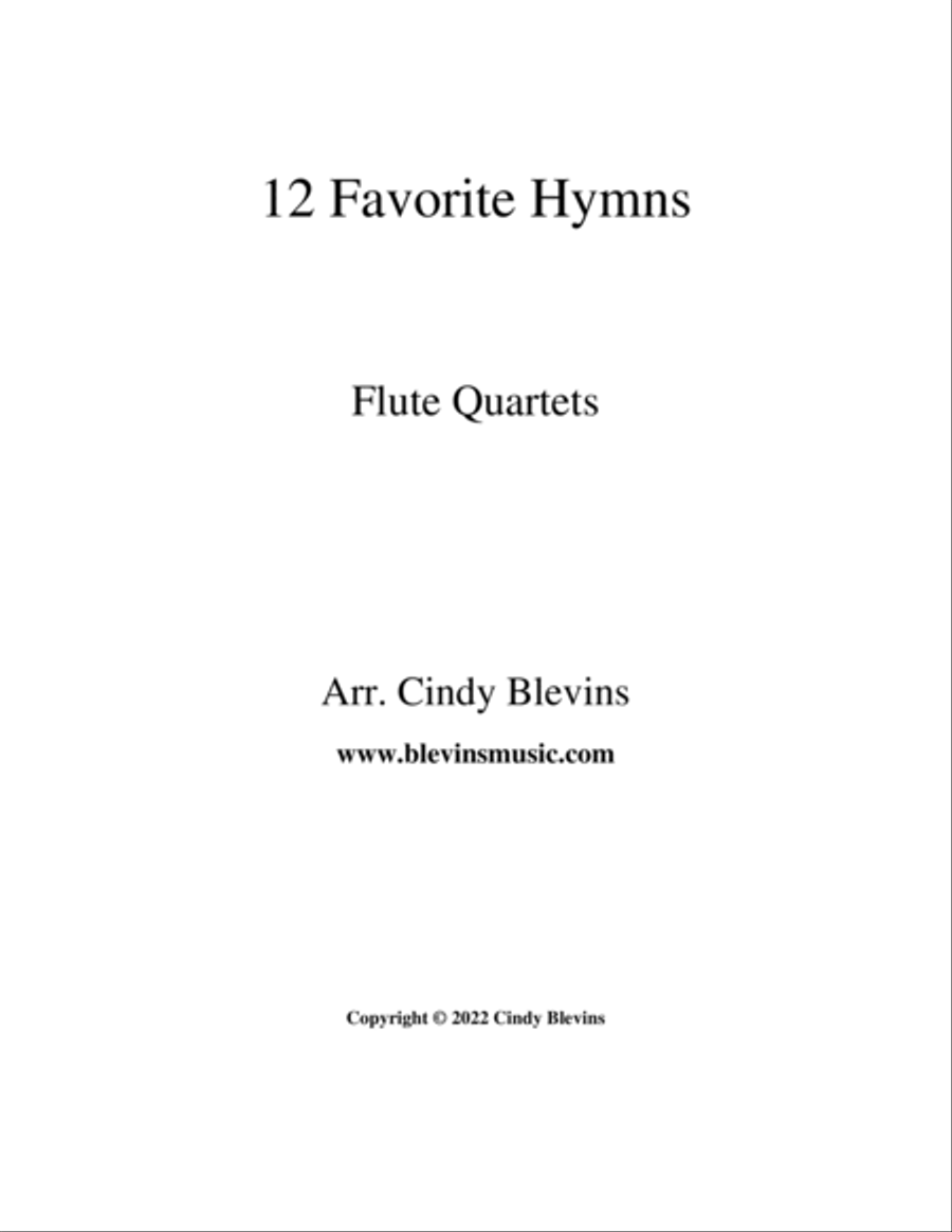 12 Favorite Hymns, Flute Quartet Flute Quartet scores gallery preview page 6