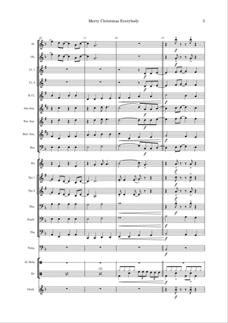 Merry Xmas Everybody Concert Band scores gallery preview page 3