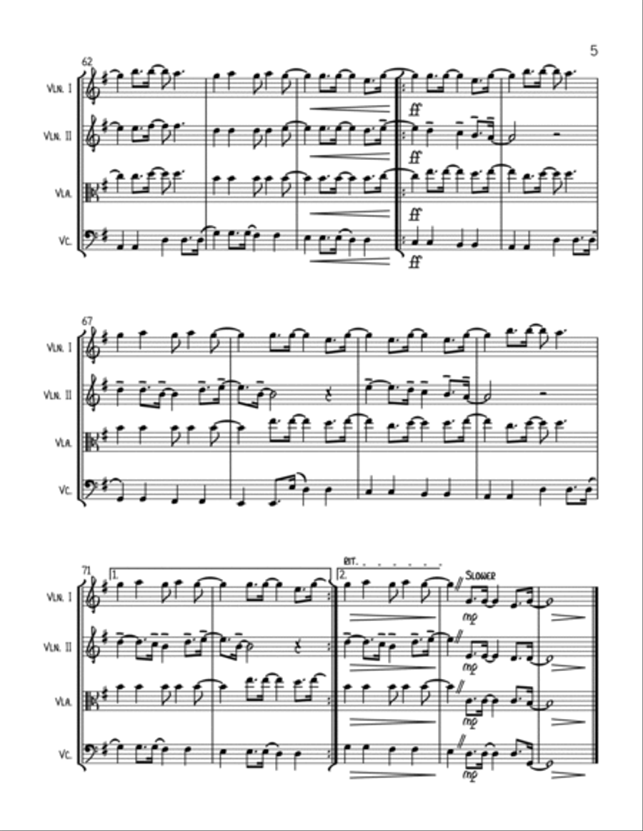 Three Lions String Quartet scores gallery preview page 5
