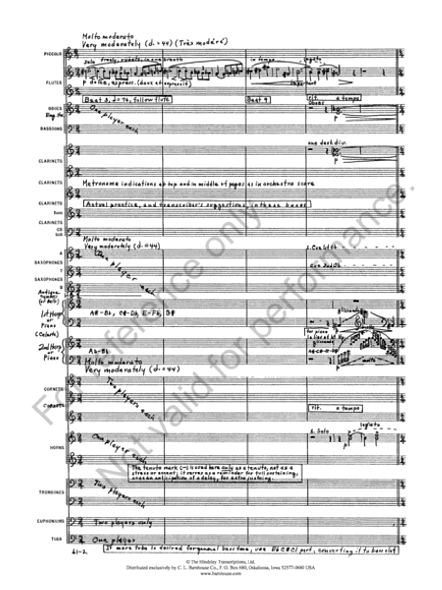 Prelude to the Afternoon of a Faun Concert Band scores gallery preview page 4