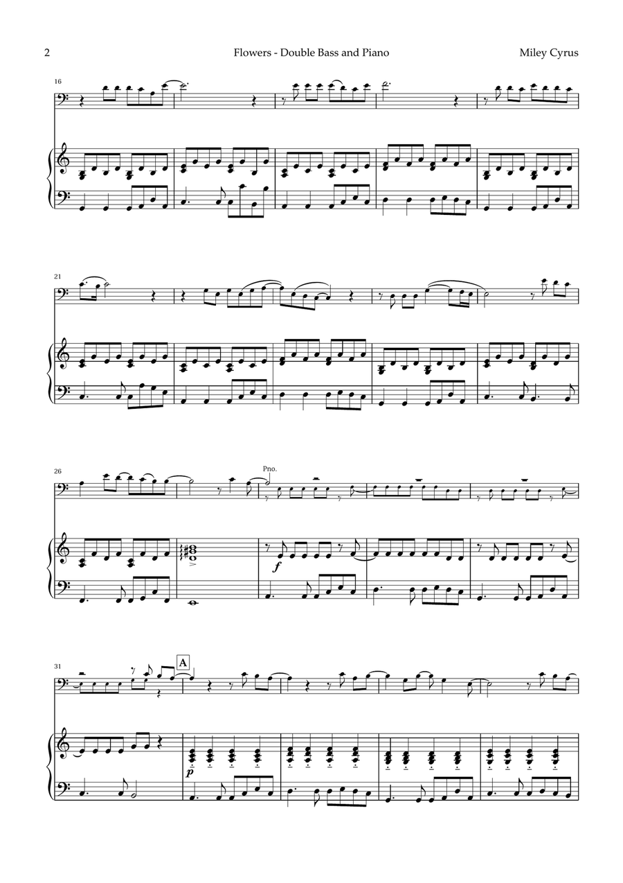 Flowers Double Bass scores gallery preview page 2