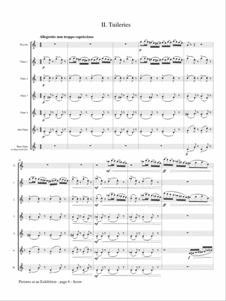 Ballet of the Unhatched Chicks and Tuileries for Flute Choir Flute Choir scores gallery preview page 3