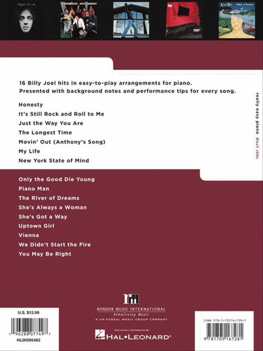 Really Easy Piano: Billy Joel Easy Piano scores gallery preview page 7