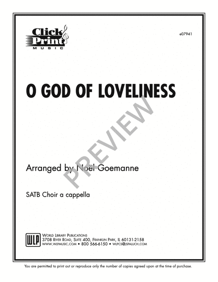 O God of Loveliness