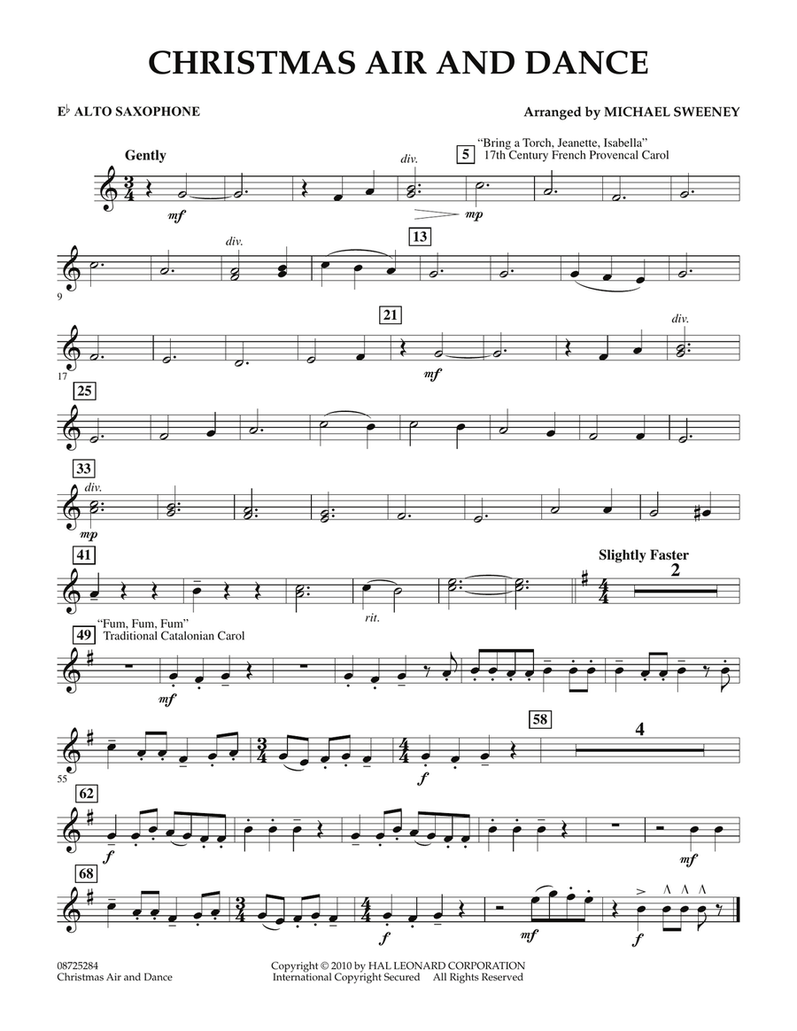 Christmas Air And Dance - Eb Alto Saxophone Concert Band scores gallery preview page 1