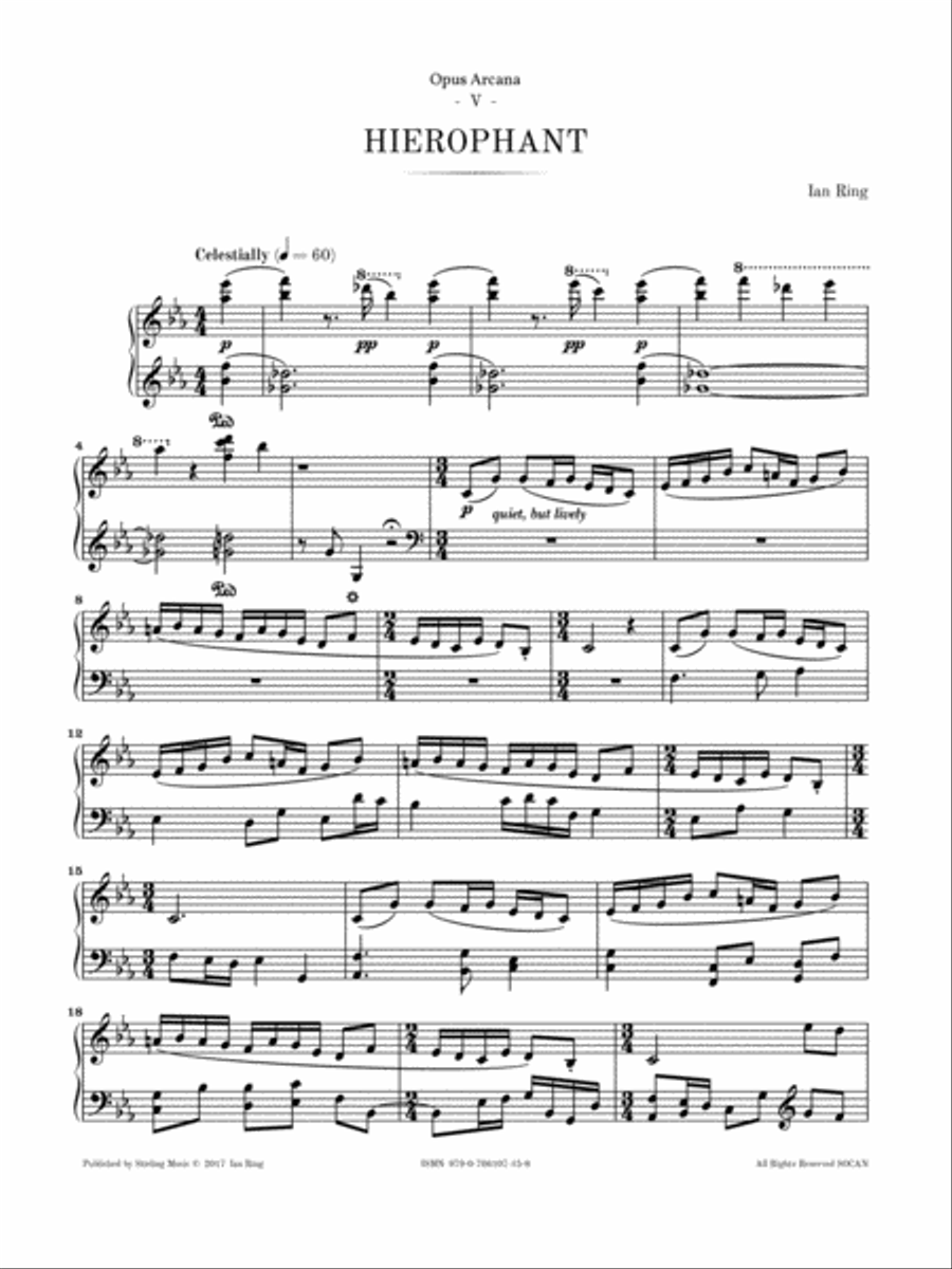 Ian Ring - Opus Arcana - 5 - Hierophant Piano Solo scores gallery preview page 3