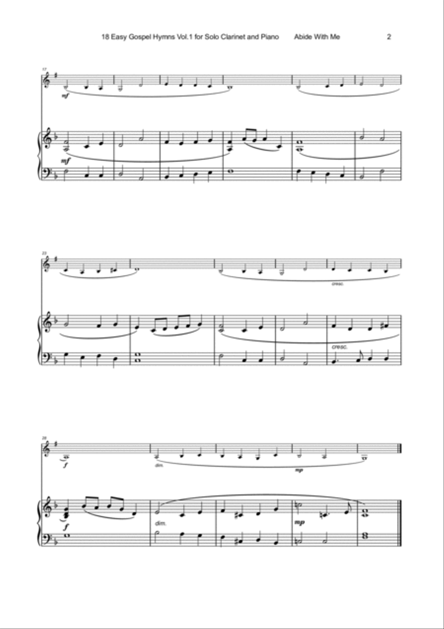 18 Gospel Hymns Vol.1 for Solo Clarinet and Piano