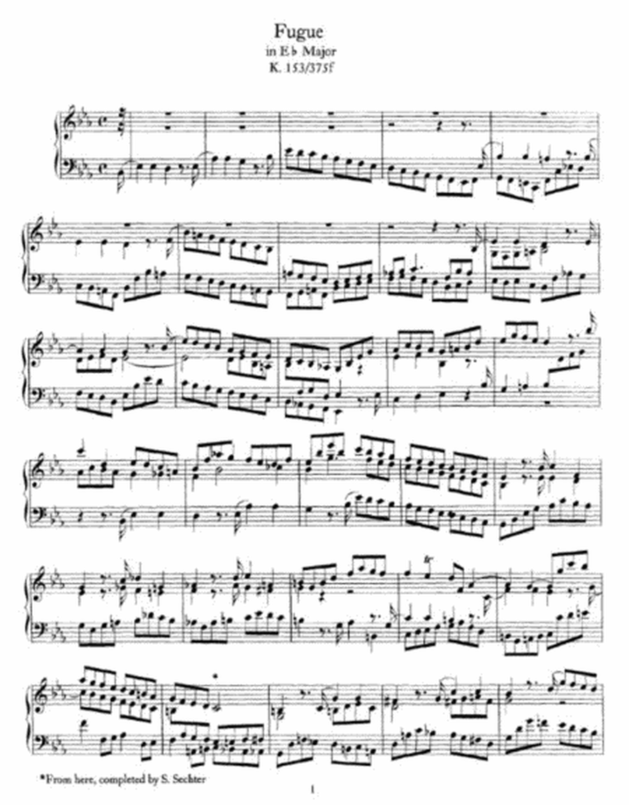 Mozart - Fugue in E b Major K. 153-375f