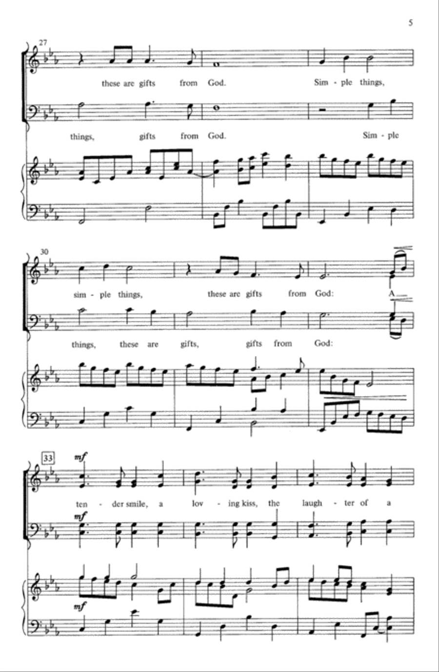 Simple Gifts from God 4-Part scores gallery preview page 5