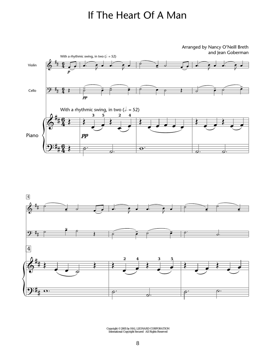 If The Heart Of Man If The Heart Of Man Piano Trio scores gallery preview page 1