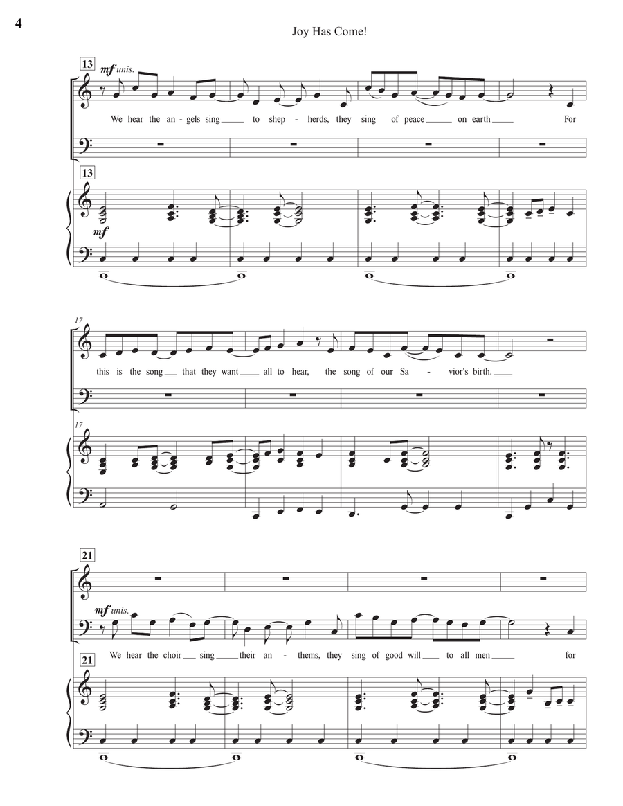 Joy Has Come! 4-Part scores gallery preview page 4