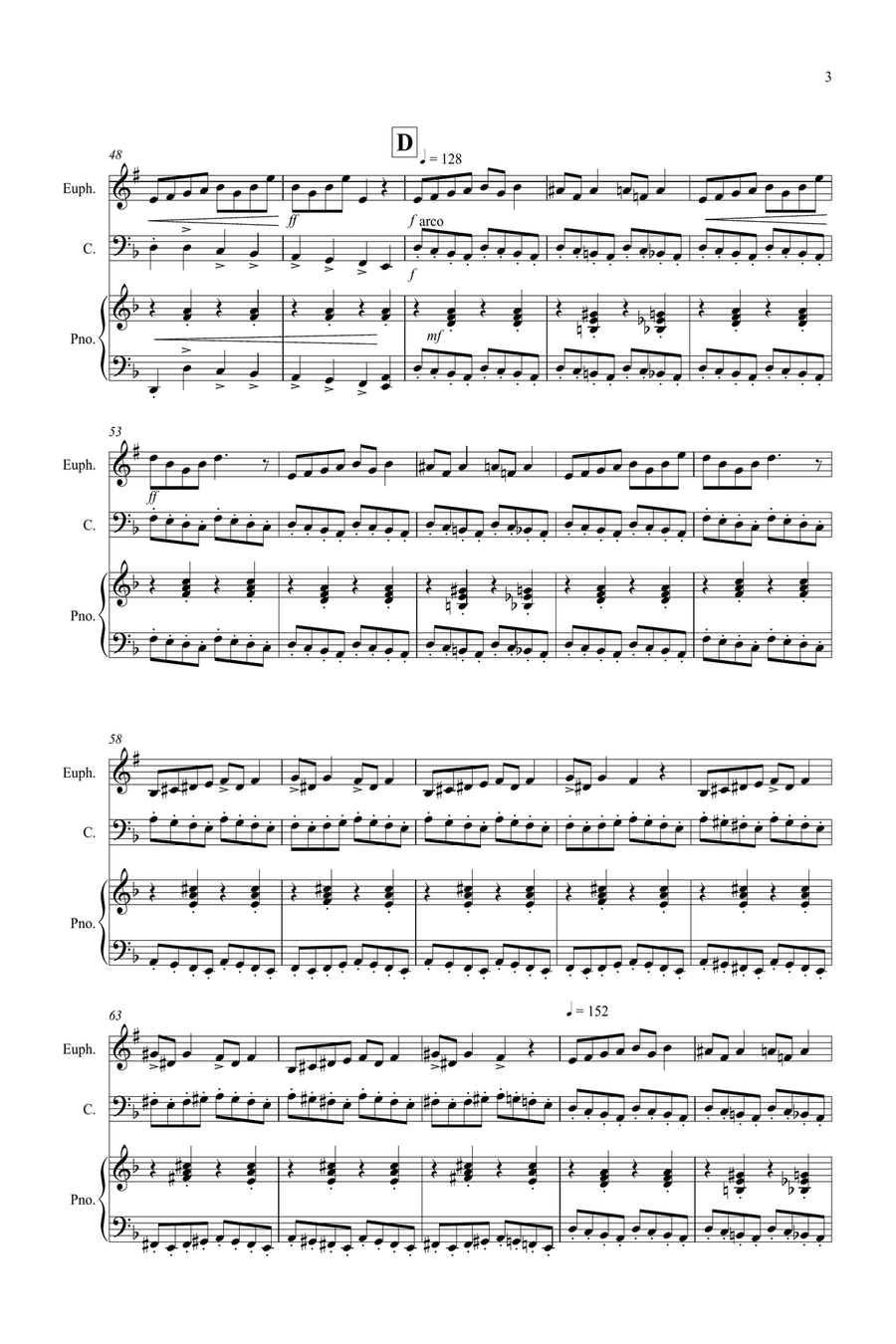 In the Hall of the Mountain King for Euphonium and Cello Duet String Duet scores gallery preview page 3