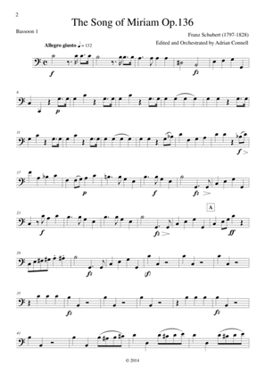 Schubert - The Song of Miriam Op.136 - Bassoon 1
