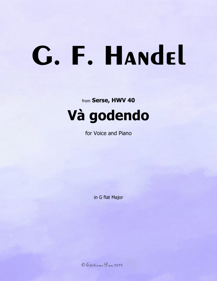 Và godendo, by Handel, in G flat Major Voice scores gallery preview page 1