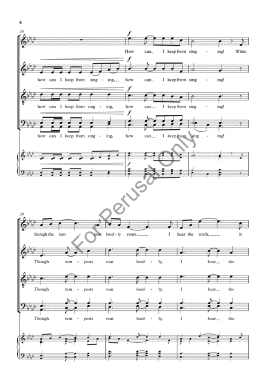How can I keep from singing? 4-Part scores gallery preview page 6