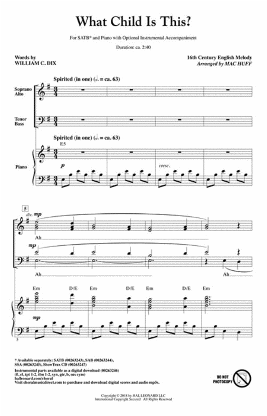What Child Is This? 4-Part scores gallery preview page 2