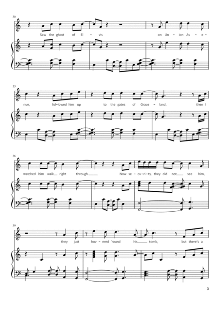 Walking In Memphis Voice scores gallery preview page 3