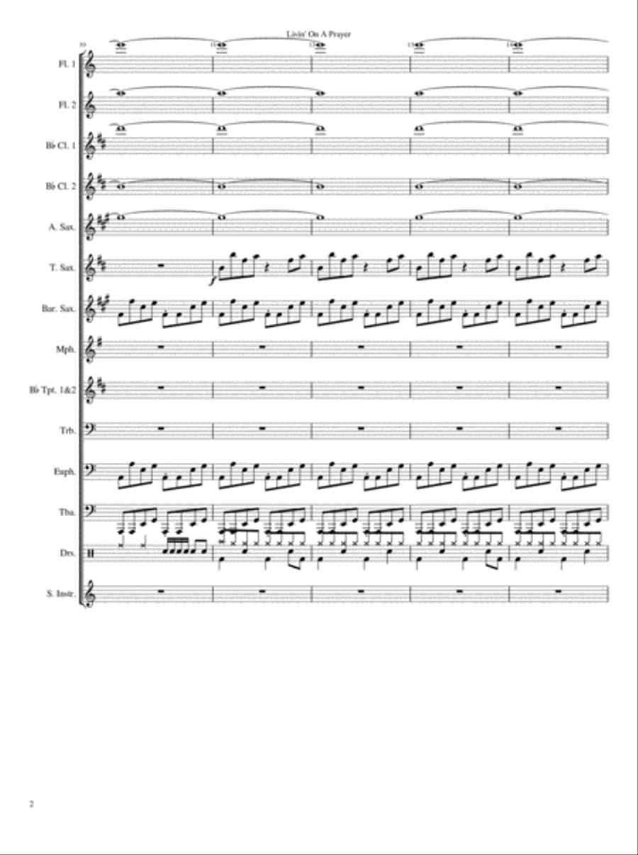 Livin' On A Prayer Small Ensemble scores gallery preview page 2
