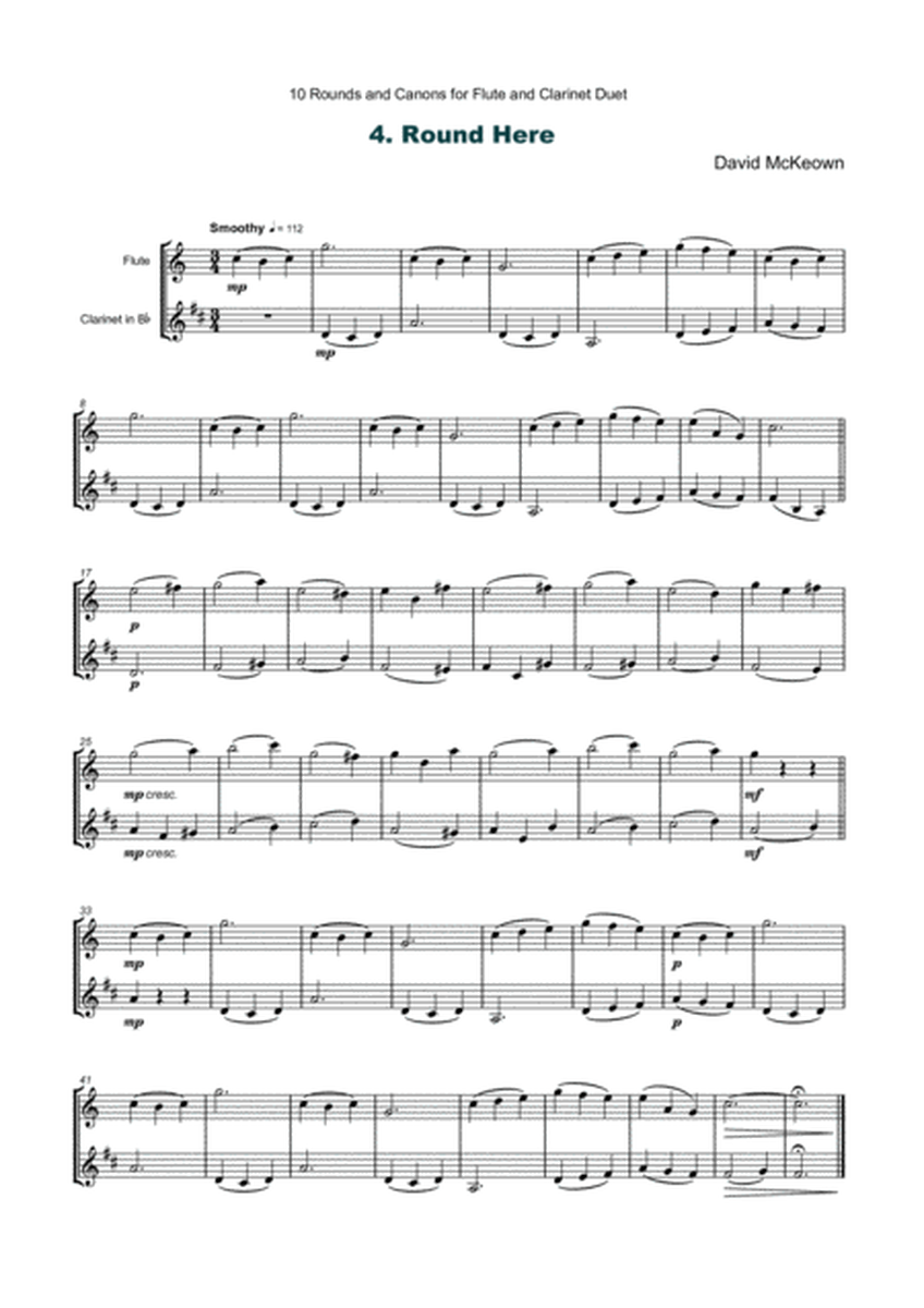10 Rounds and Canons for Flute and Clarinet Duet