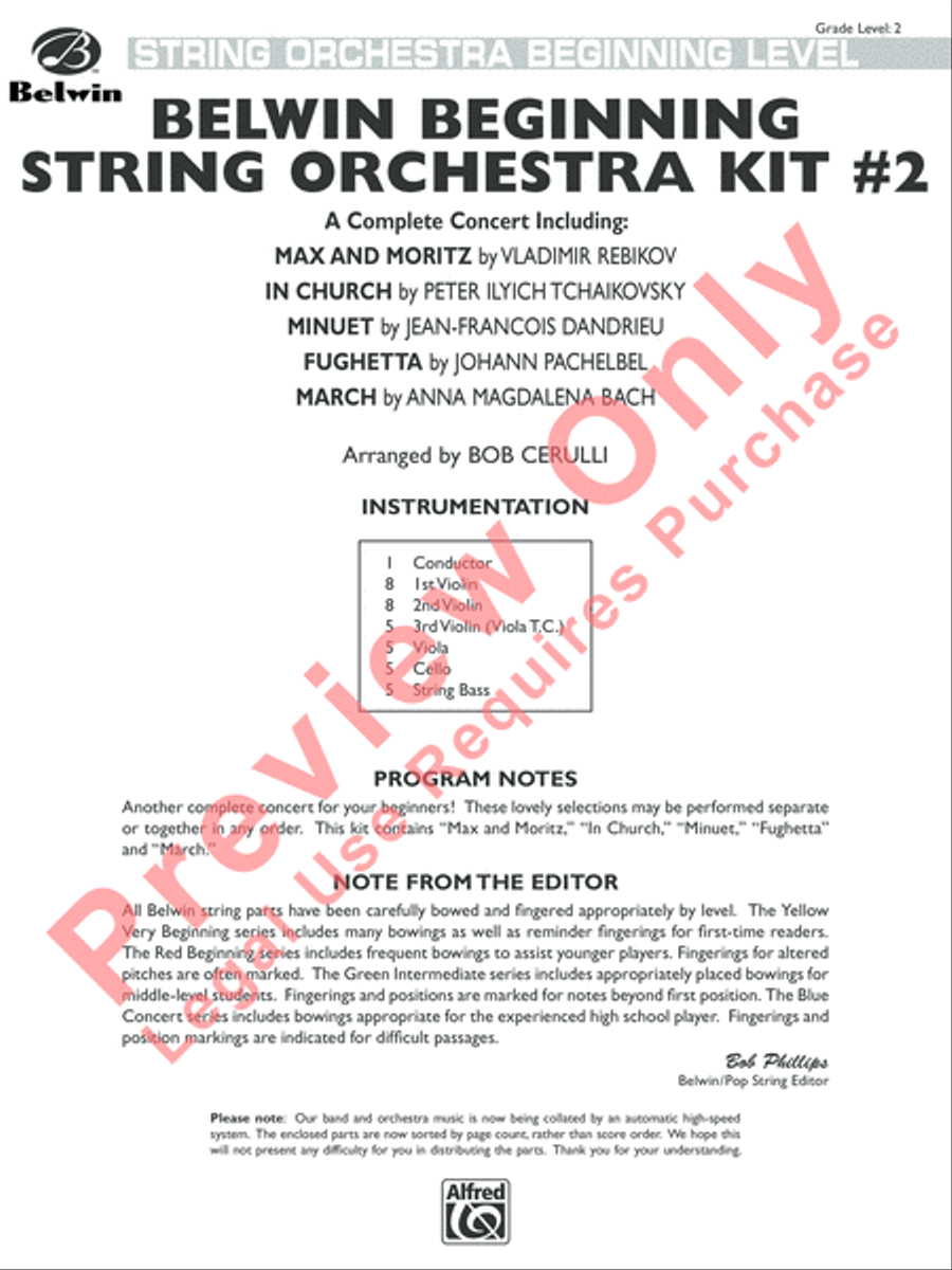 Belwin Beginning String Orchestra Kit #2 String Orchestra scores gallery preview page 2