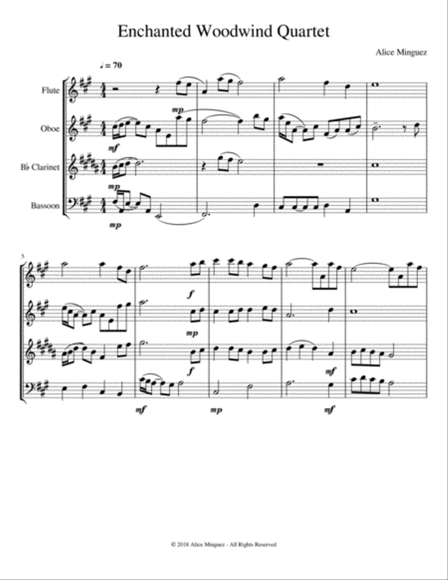 Woodwind shop quartet music