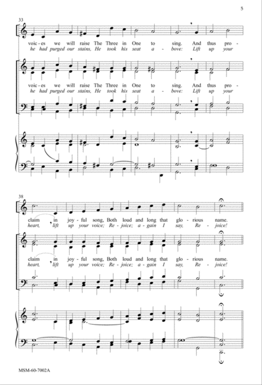 Christ Is Our Cornerstone Rejoice, the Lord Is King 4-Part scores gallery preview page 5