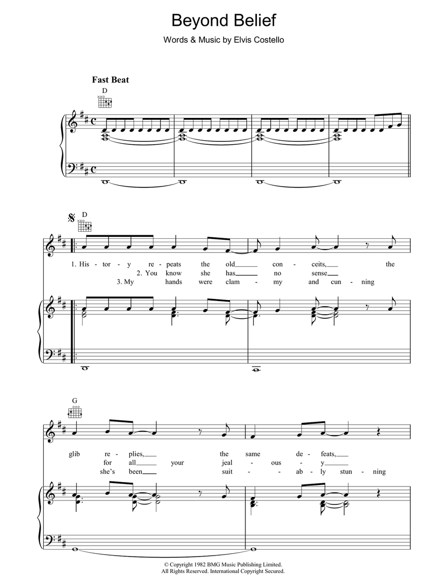 Beyond Belief Beyond Belief Piano, Vocal, Guitar scores gallery preview page 1