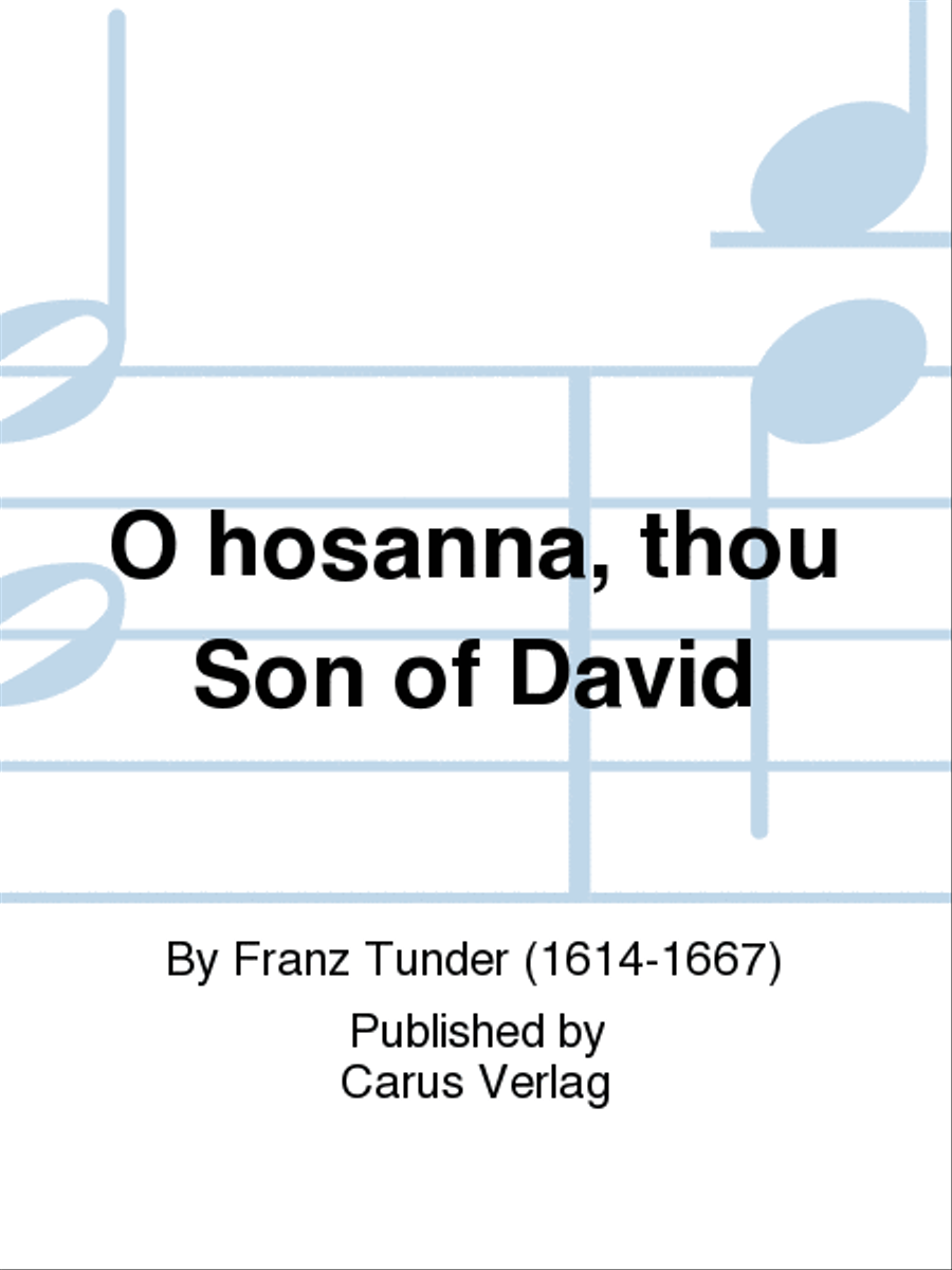 O hosanna, thou Son of David (Hosianna dem Sohne Davids) Basso Continuo scores gallery preview page 1
